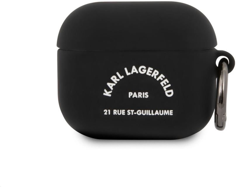 Pouzdro na sluchátka Karl Lagerfeld Rue St Guillaume Silikonové Pouzdro pro Apple Airpods 3 Black