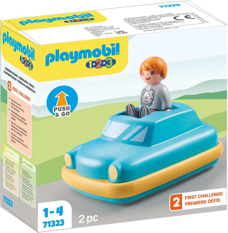 Stavebnice Playmobil 71323 1.2.3: Autíčko Push & Go