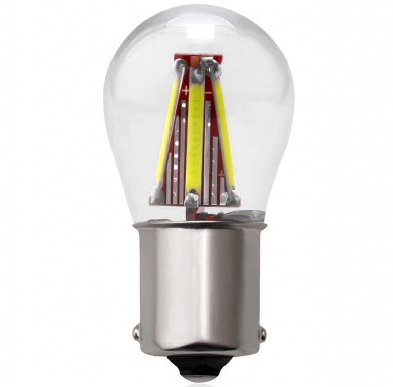 LED autožárovka Rabel BA15S 4 x COB filament P21W bílá + stabilizátor