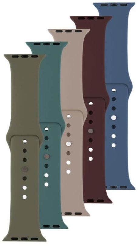 Řemínek FIXED Silicone Strap pro Apple Watch 42/44/45/49mm modrý/zelený/béžový/vínový/khaki