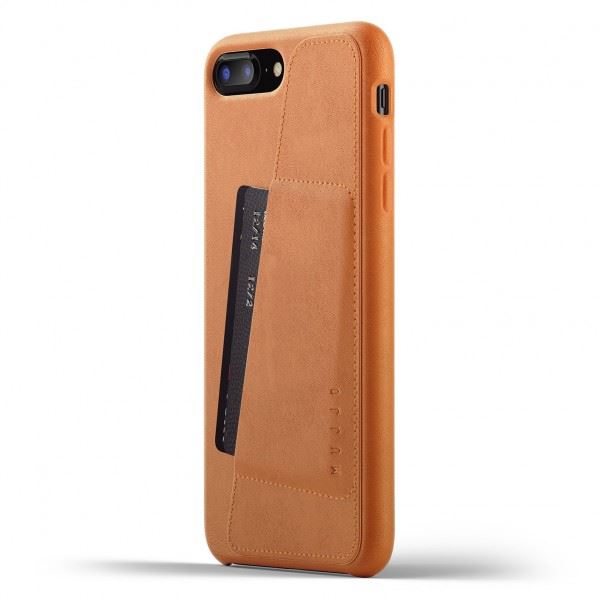 MUJJO Full Leather Wallet Case pro iPhone 8 Plus / 7 Plus - žlutohnědý