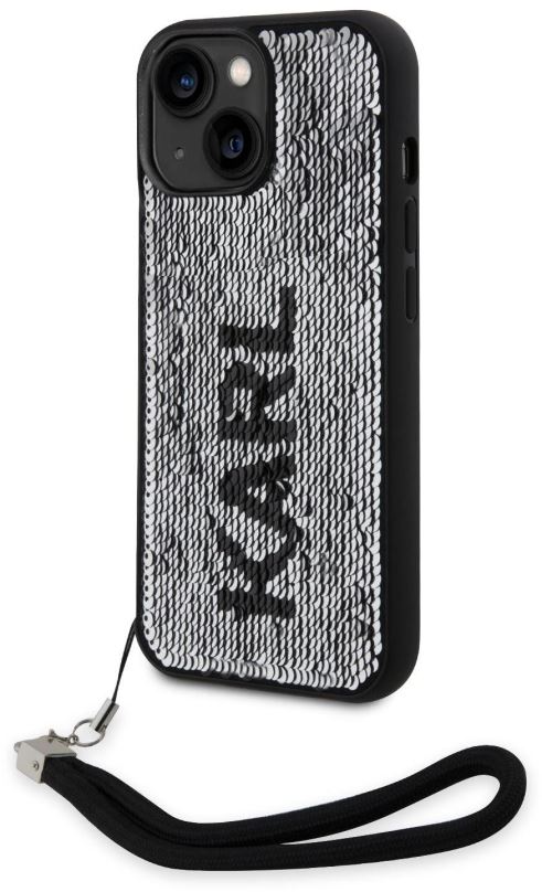 Kryt na mobil Karl Lagerfeld Sequins Reversible Zadní Kryt pro iPhone 14 Black/Silver