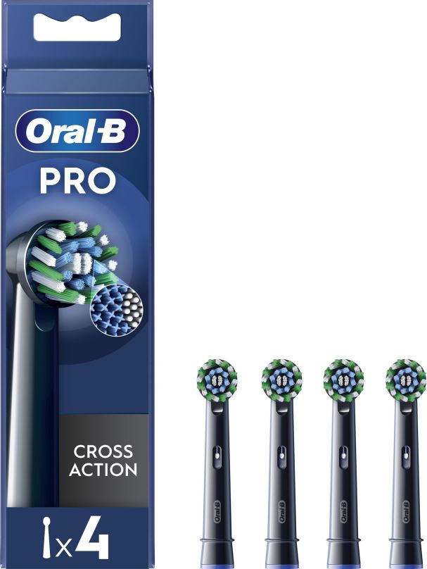 Náhradní hlavice k zubnímu kartáčku Oral-B Pro Cross Action Černé, 4 ks