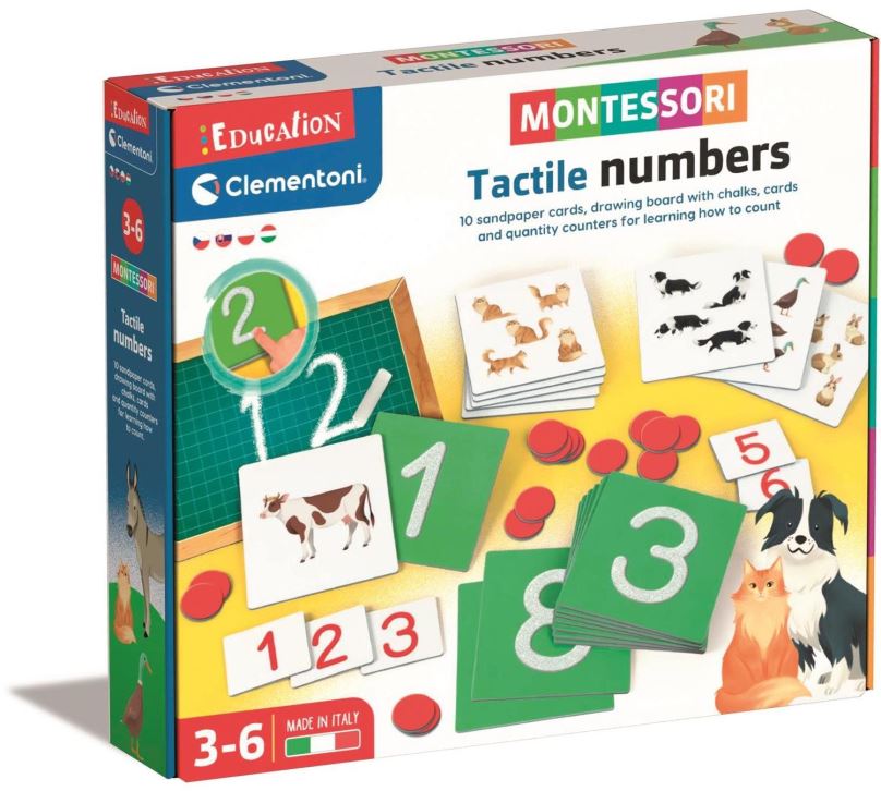 Interaktivní hračka Montessori Hra Tactile Numbers