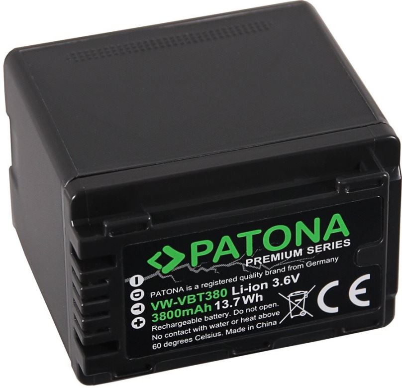 Baterie pro kameru PATONA pro Panasonic VW-VBT380 3800mAh/3,6V/13,7Wh Li-Ion Premium