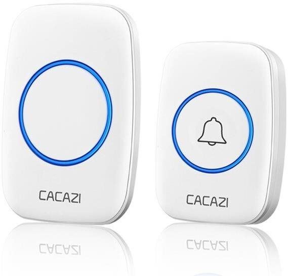 Zvonek CACAZI A10 bezdrátový 1x přijímač + 1x tlačítko - bílý