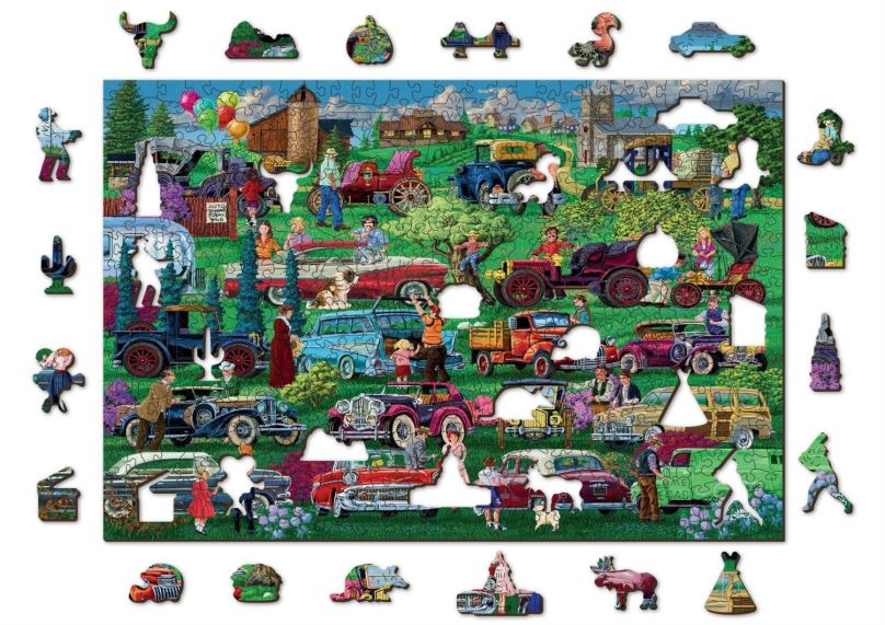 Puzzle Woden City Dřevěné puzzle Veteráni 2v1, 505 dílků eko
