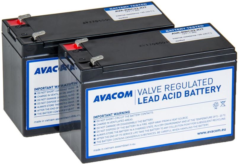 Baterie pro záložní zdroje Avacom bateriový kit pro renovaci RBC22 (2ks baterií)