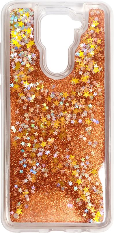 Kryt na mobil iWill Glitter Liquid Star Case pro Xiaomi Redmi Note 9 Rose Gold