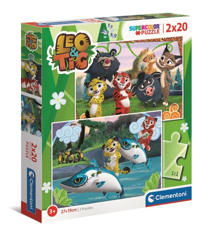 CLEMENTONI Puzzle Leo a Tig 2x20 dílků
