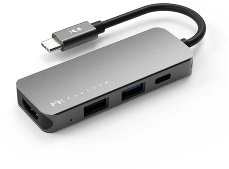 Replikátor portů Feeltek Portable 4 in 1 USB-C Hub, silver