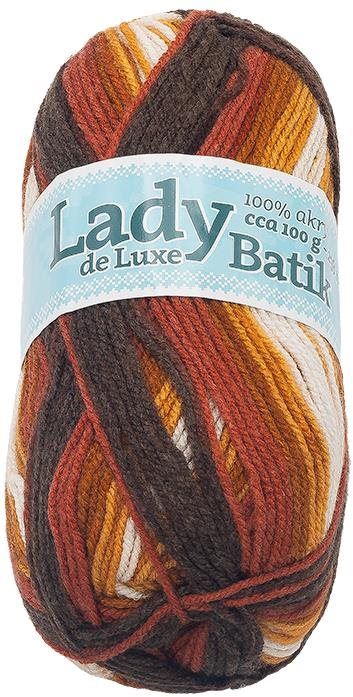 Příze Bellatex Příze Lady de Luxe Batik 100 g - 607 červená, oranžová, hnědá