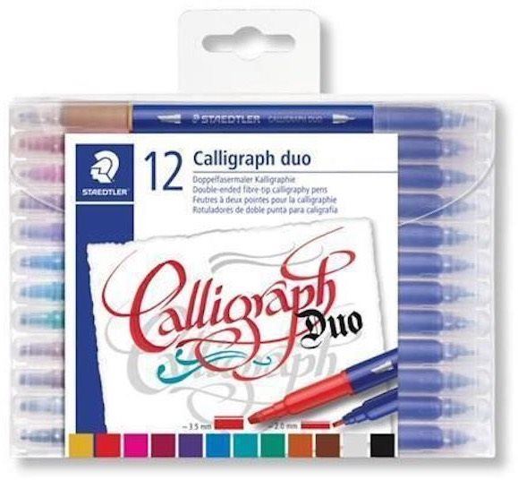 Popisovač STAEDTLER Calligraph Duo 2,0/3,5 mm kaligrafický, oboustranný, 12 barev