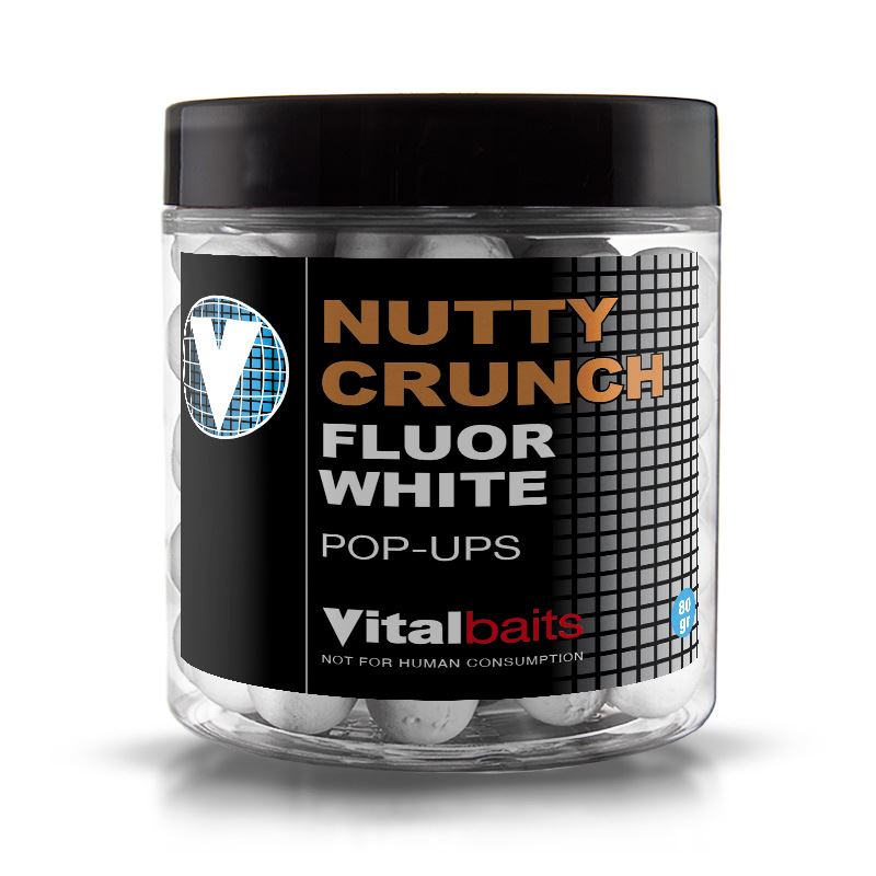 Vitalbaits Pop-Up Nutty Crunch Fluor White 80g 14mm