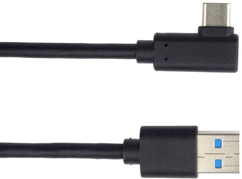 Datový kabel PremiumCord Kabel USB typ C/M zahnutý konektor 90° - USB 3.0 A/M, 3m