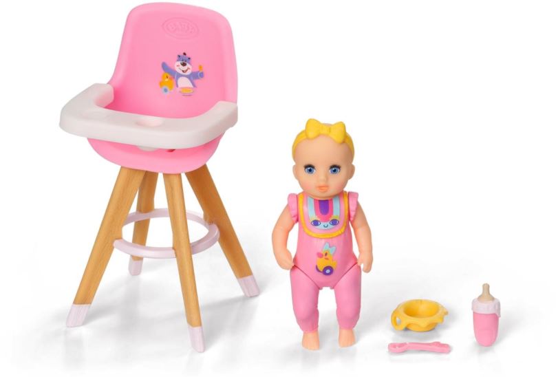 Panenka BABY born Minis Sada s jídelní židličkou a panenkou