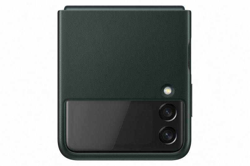 Kryt na mobil Samsung kožený zadní kryt pro Galaxy Z Flip3 zelený