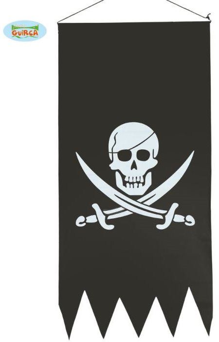 Doplněk ke kostýmu Pirátská Vlajka - Banner - 43X86 cm