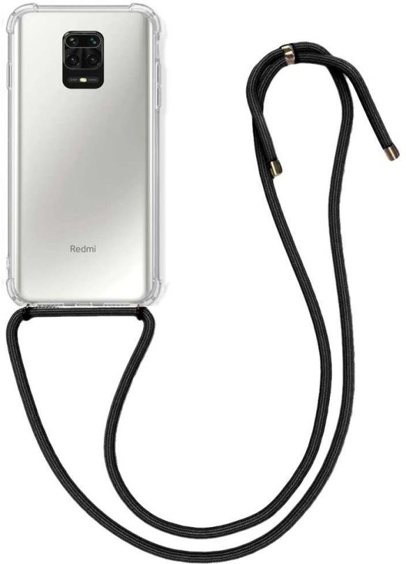Kryt na mobil TopQ Kryt Xiaomi Redmi Note 9 PRO silikon s černou šňůrkou průhledný 51491
