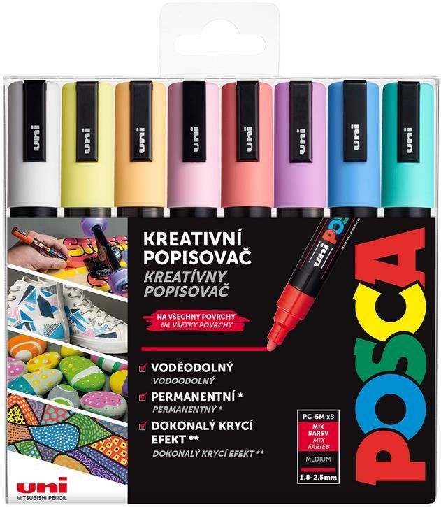 POSCA akrylový popisovač PC-5M Sada pastelových barev 8 ks