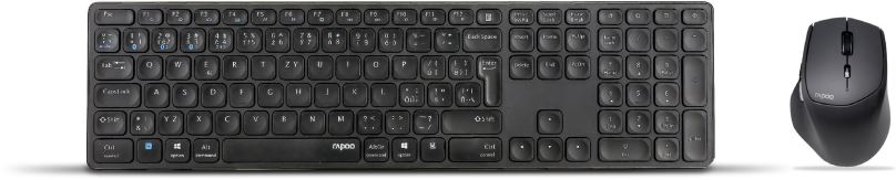 Set klávesnice a myši Rapoo 9800M set, šedý - CZ/SK