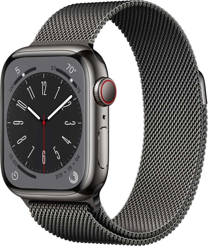 Chytré hodinky Apple Watch Series 8 41mm Cellular nerez s milánským tahem