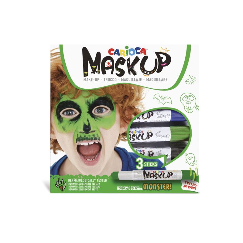 Carioca Mask Up barvy na obličej Monsters 3 ks