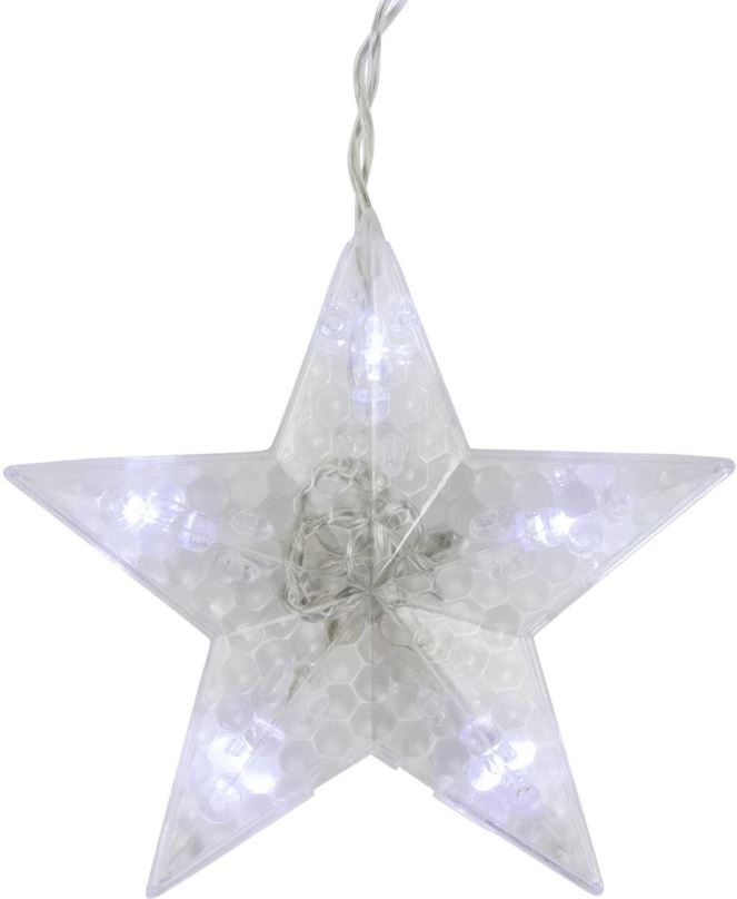 Světelný řetěz Aca Lighting LED vánoční závěs Hvězdičky, 3x3m, studená bílá, IP44, 100 LED