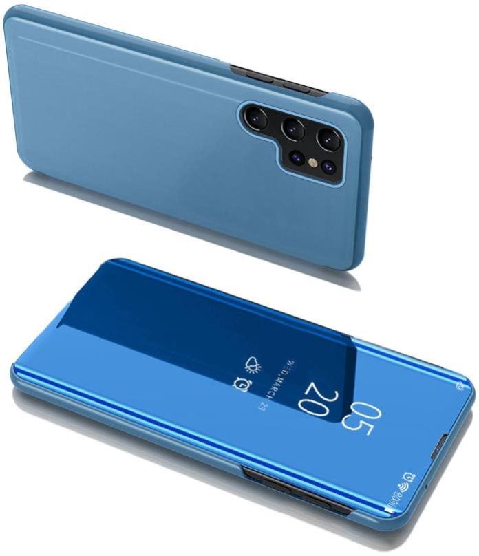 Pouzdro na mobil Clear View knížkové pouzdro na Samsung Galaxy S22 Ultra, modré