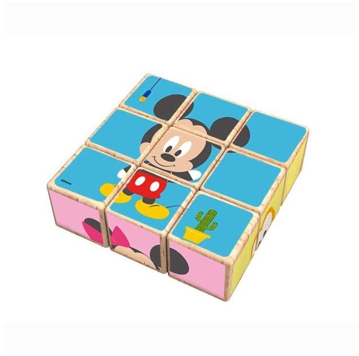 Dřevěné kostky Mickey kostky, 15,5 x 15,5 x 6,5 cm