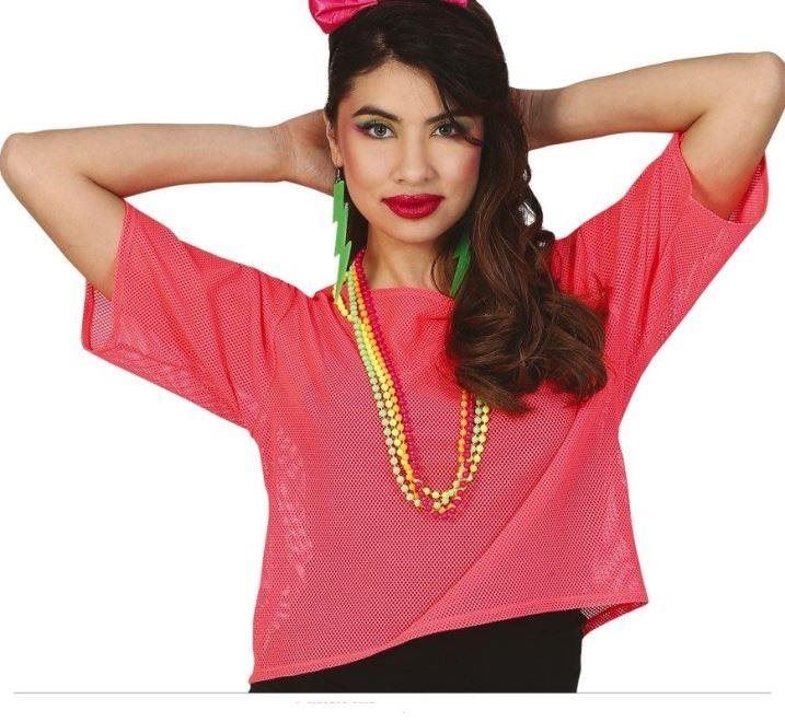 Kostým Guirca siťované retro tričko disco růžové
