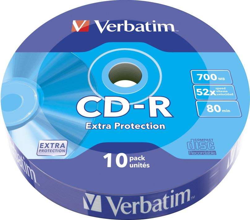 Média VERBATIM CD-R 700MB, 52x, wrap 10 ks
