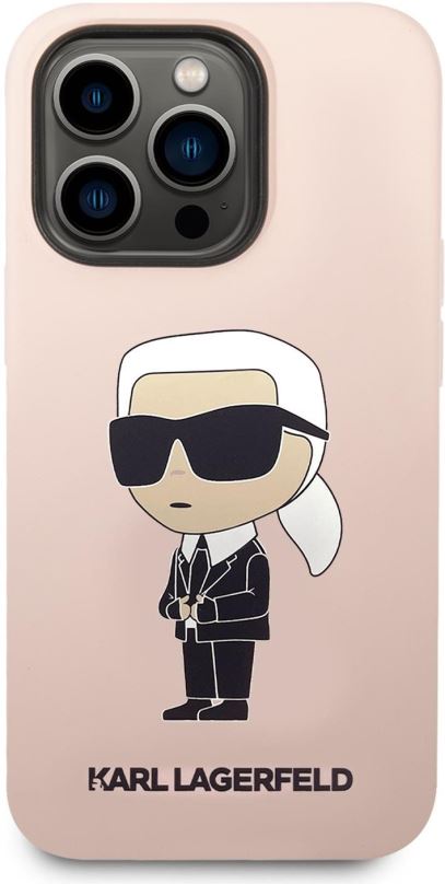 Kryt na mobil Karl Lagerfeld Liquid Silicone Ikonik NFT Zadní Kryt pro iPhone 15 Pro Pink