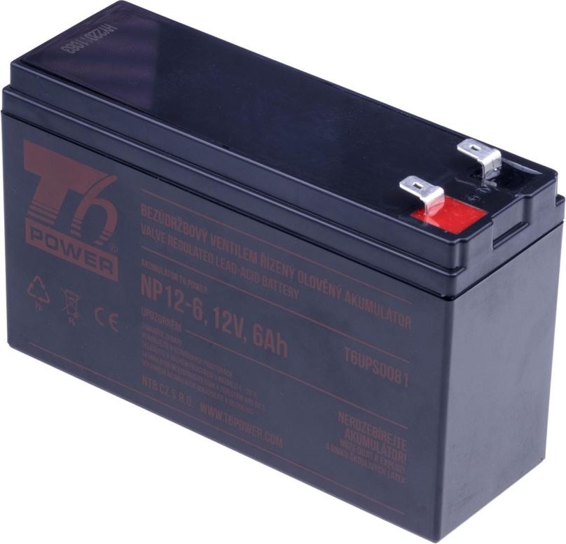 Baterie pro záložní zdroje T6 Power NP12-6, 12 V, 6 Ah