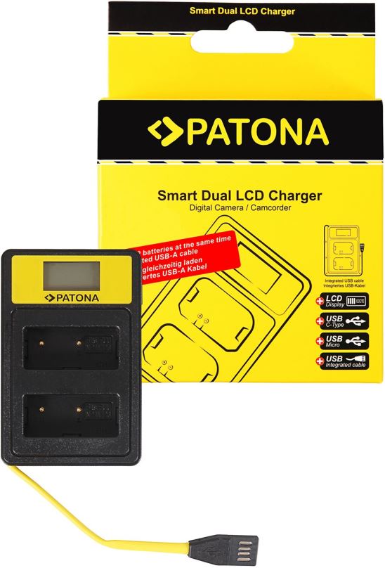 Nabíječka baterií fotoaparátů a videokamer PATONA pro Dual Fuji NP-W126 s LCD,USB