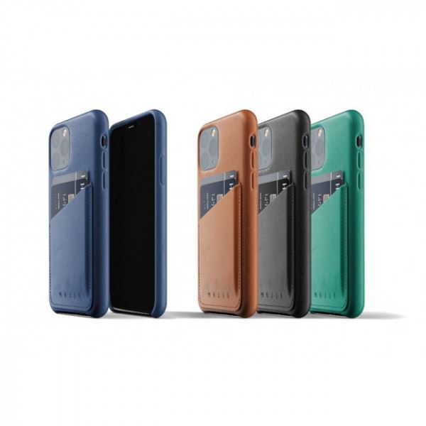 MUJJO Full Leather Wallet Case pro iPhone 11 Pro – zelený