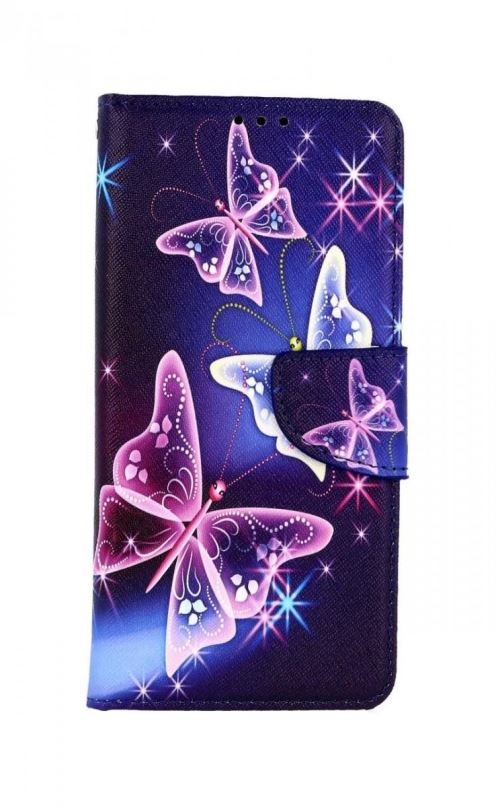 Pouzdro na mobil TopQ Vivo Y20s knížkové Modré s motýlky 57086