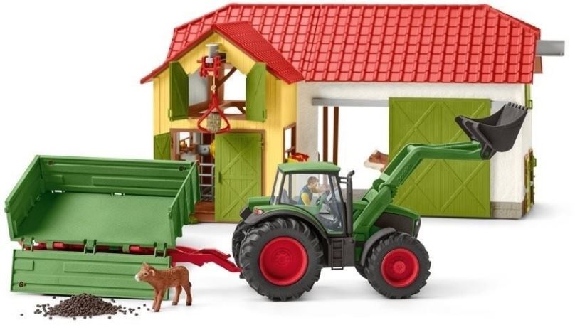 Set figurek a příslušenství Schleich Traktor s vlekem 42379