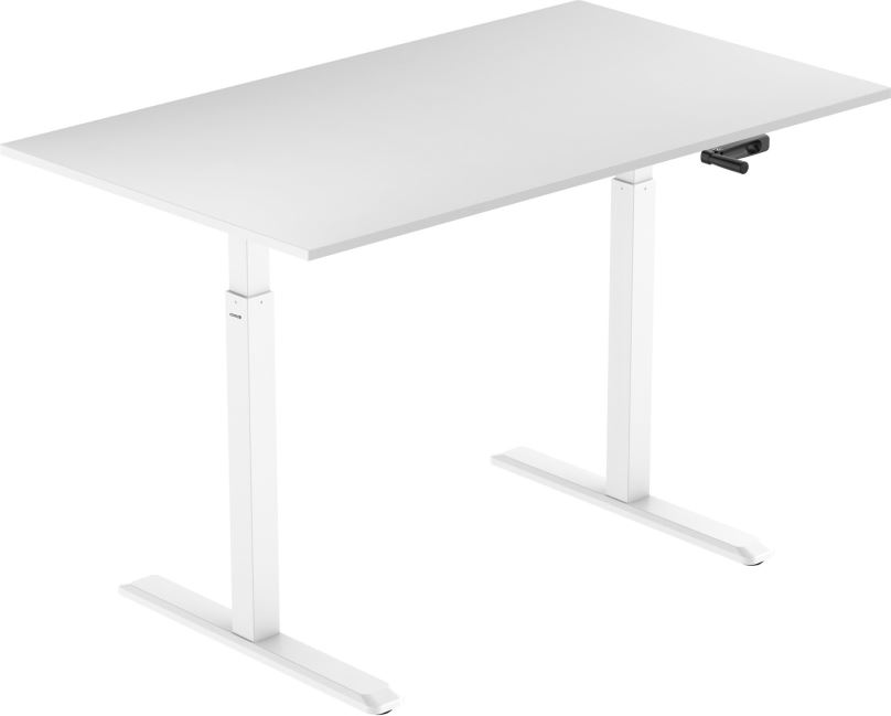 Výškově nastavitelný stůl AlzaErgo Table ET3 bílý + deska TTE-12 120x80cm bílý laminát