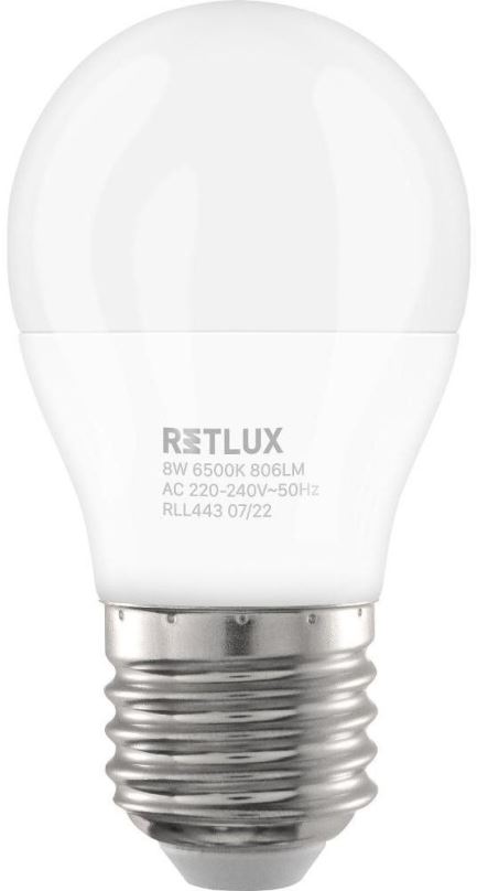 LED žárovka RETLUX RLL 443 G45 E27 miniG 8W DL
