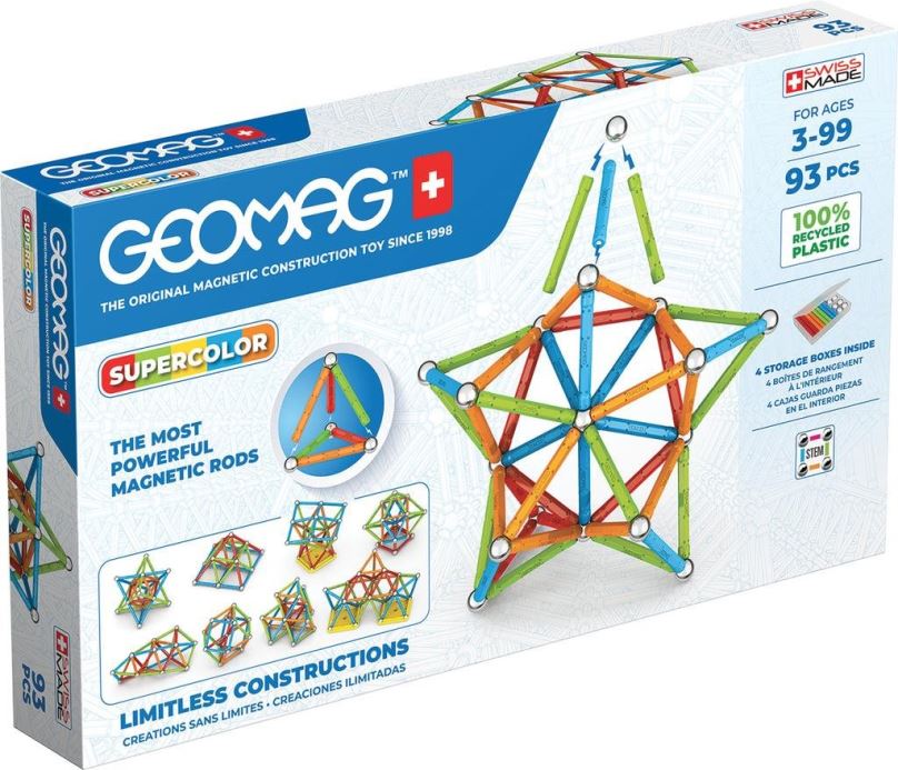 Stavebnice Geomag Supercolor recycled 93 ks