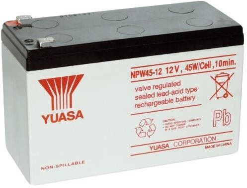 Baterie pro záložní zdroje YUASA 12V 7,5Ah bezúdržbová olověná baterie NPW45-12
