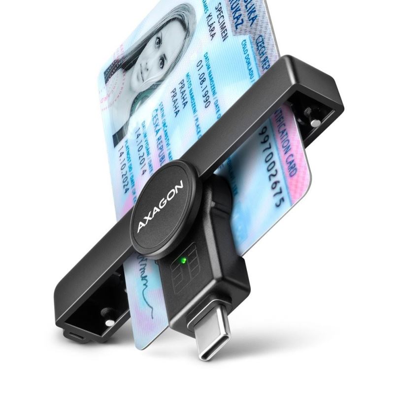 Čtečka eObčanek AXAGON CRE-SMPC Smart card / ID card PocketReader, USB-C