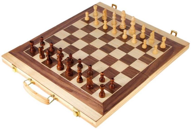 Společenská hra Kufřík na šachy a vrhcáby
