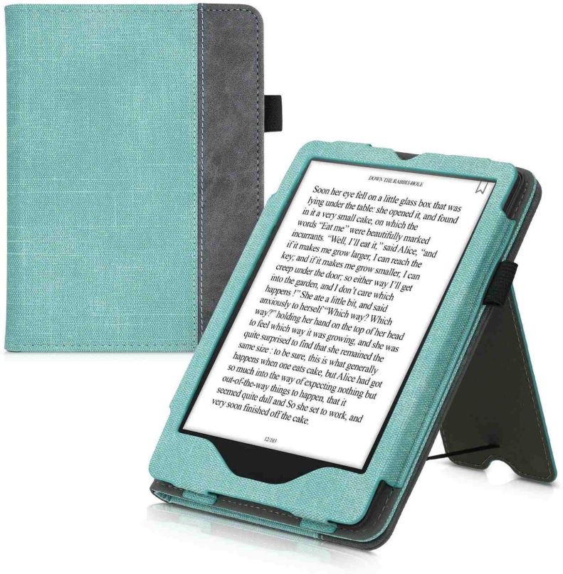Pouzdro na čtečku knih KW Mobile - Double Leather - KW5626101 - Pouzdro pro Amazon Kindle Paperwhite 5 (2021) - grey, mint