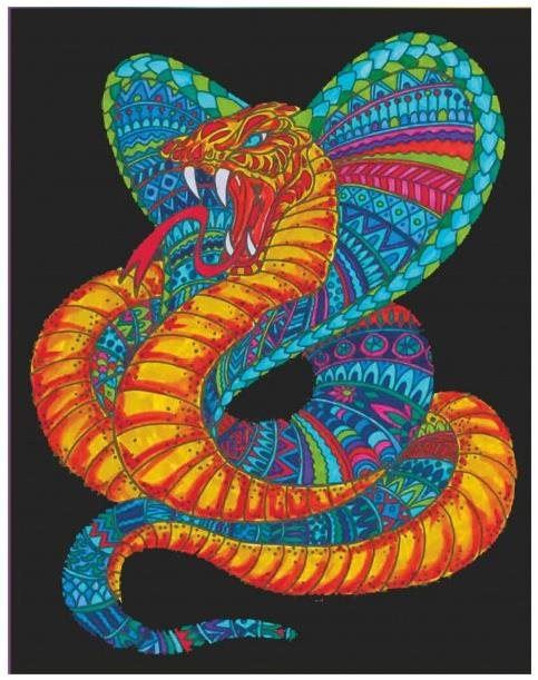 Omalovánky Colorvelvet sametový obrázek - kobra