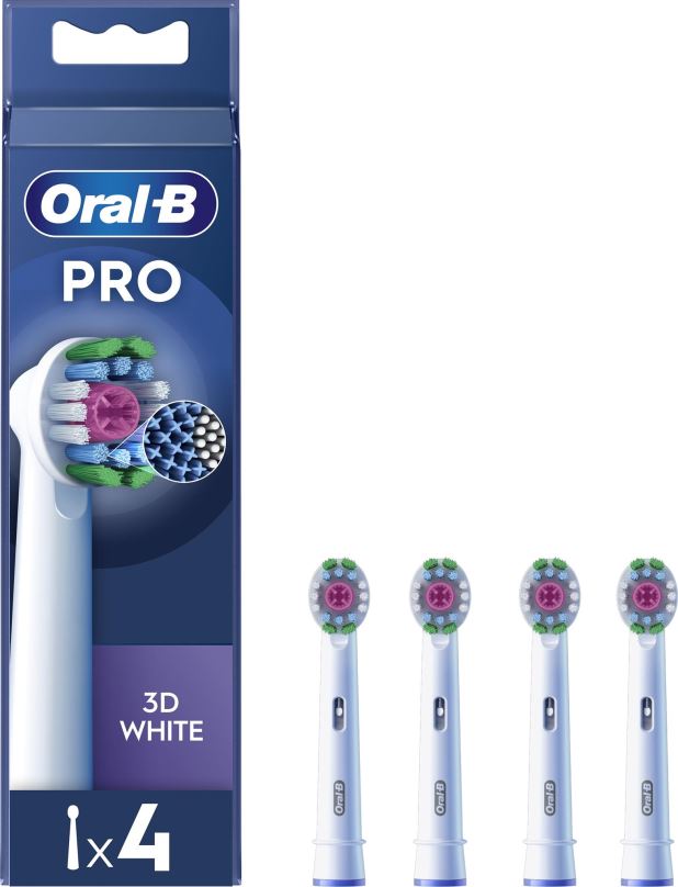 Náhradní hlavice k zubnímu kartáčku Oral-B Pro 3D White Kartáčkové Hlavy, 4 ks