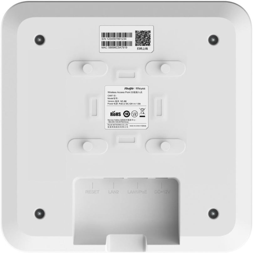 WiFi Access Point Ruijie Networks Reyee RG-RAP2260(G), Wi-Fi 6 Dual Band Ceiling Mount Access Point