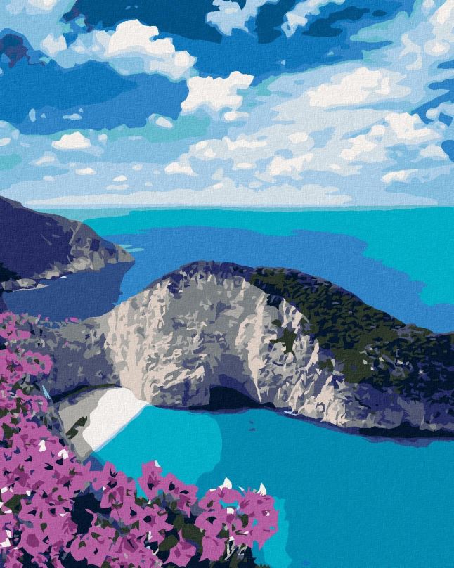 Diamantové malování Diamondi - Diamantové malování - PLÁŽ NAVAGIO, 40x50 cm, bez rámu a bez vypnutí plátna