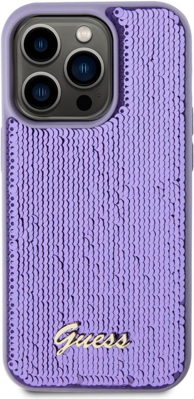 Kryt na mobil Guess Sequin Script Logo Zadní Kryt pro iPhone 15 Pro Max Purple